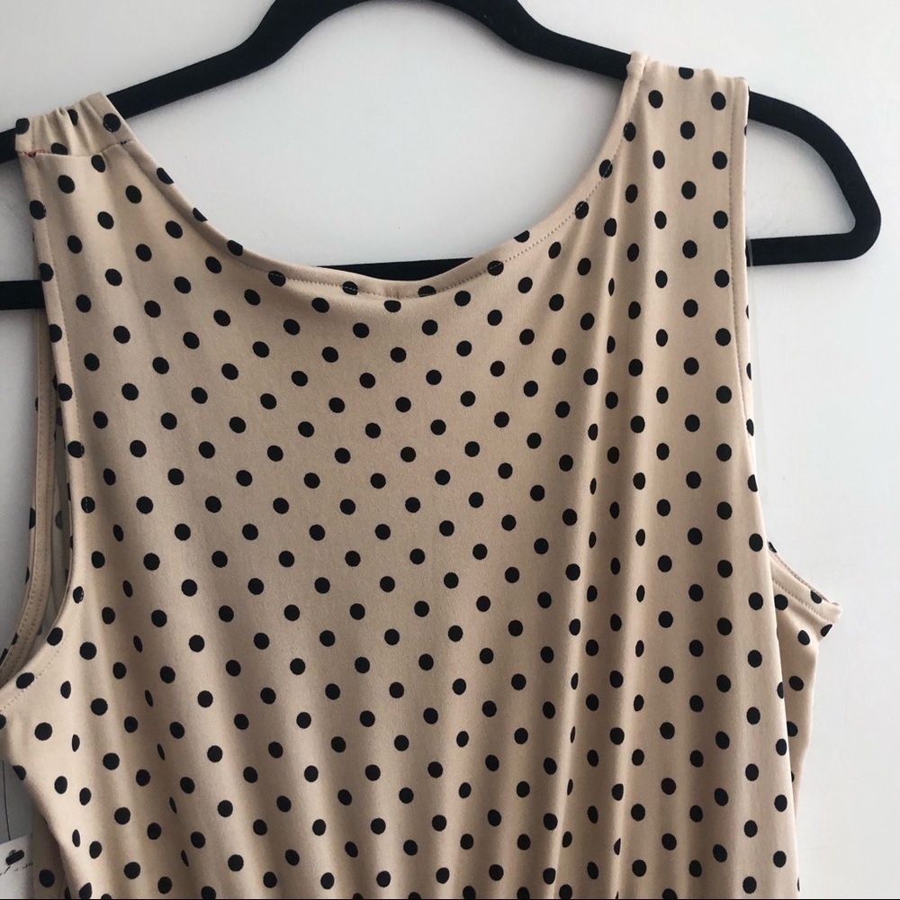 NWT NY collection tan dress with black polkadots - Picture 5 of 8